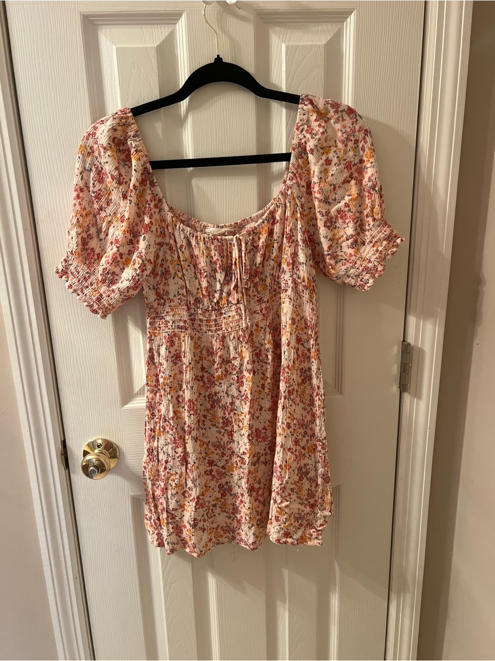 Altar’d State Floral Puff-Sleeve Mini Dress